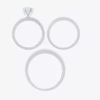 (F / Vs2) Unisex Adult 5 CT. T.W. Lab Grown White Diamond 10K Gold Round Side Stone Bridal Set