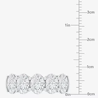 (F / Vs2) Womens 23.MM 4 CT. T.W. Lab Grown White Diamond 10K Gold Oval 5-Stone Wedding Band