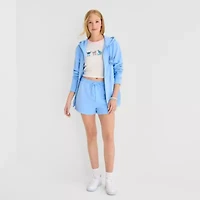 Stitch Full Zip Fleece Womens Juniors Long Sleeve Hoodie