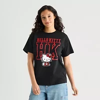 Hello Kitty Boyfriend Tee Womens Juniors Crew Neck Short Sleeve Loose Fit Graphic T-Shirt
