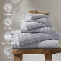 Madison Park Spa Waffle 6-pc. Quick Dry Bath Towel Set