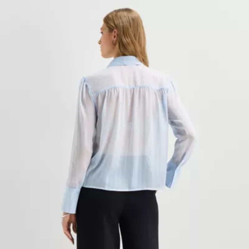 a.n.a Womens Long Sleeve Blouse