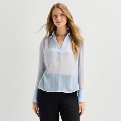 a.n.a Womens Long Sleeve Blouse