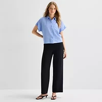 a.n.a Womens Short Sleeve Camp Shirt