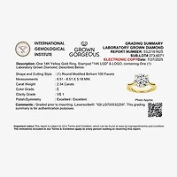 Grown Gorgeous (F,Vs2) Womens 2 1/4 CT. T.W. Lab White Diamond 14K Gold or Platinum Round Solitaire Engagement Ring