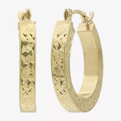 Womens 14K Gold 16mm Round Hoop Earrings