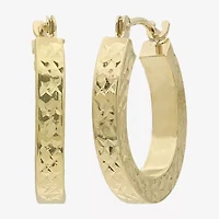 Womens 14K Gold 16mm Round Hoop Earrings