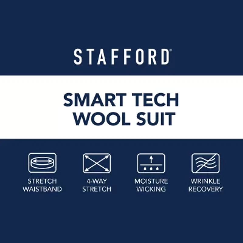 Stafford Smart Tech Mens Classic Fit Flat Front Suit Pant