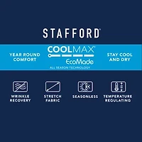 Stafford Coolmax All Season Ecomade Birdseye Signature Mens Stretch Fabric Classic Fit Pleated Front Suit Pant