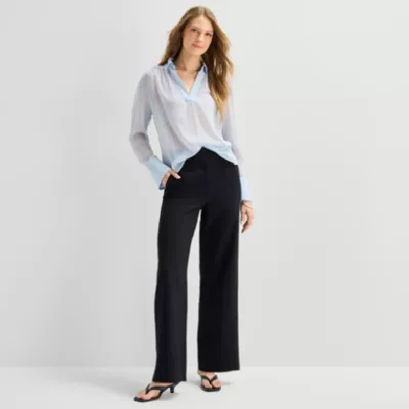 a.n.a Womens Long Sleeve Blouse