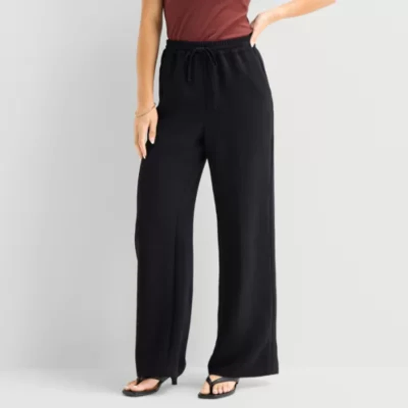 a.n.a Womens Straight Mid Rise Pull-On Pant