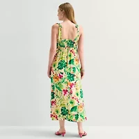 JULIAN TAYLOR Womens Straight Neck Sleeveless Maxi Dress