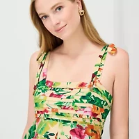 JULIAN TAYLOR Womens Straight Neck Sleeveless Maxi Dress