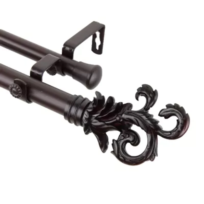 Rod Desyne Plume 1" Adjustable Double Curtain