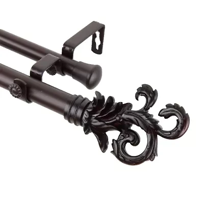 Rod Desyne Plume 1" Adjustable Double Curtain