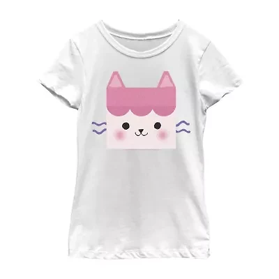 Little & Big Kid Girls Crew Neck Short Sleeve Regular Fit Gabby's Dollhouse Graphic T-Shirt