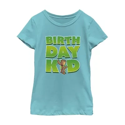 Little & Big Kid Girls Crew Neck Short Sleeve Regular Fit Guardians of the Galaxy Graphic T-Shirt