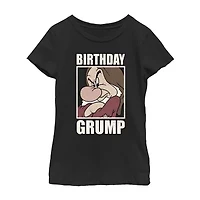 Disney Little & Big Kid Girls Crew Neck Short Sleeve Regular Fit Seven Dwarfs Graphic T-Shirt