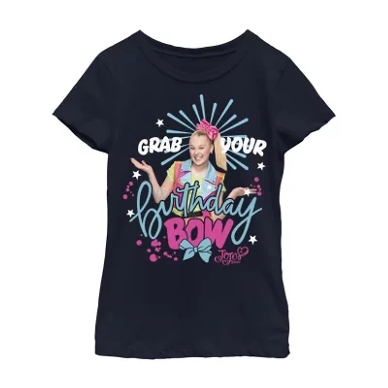 Little & Big Kid Girls Crew Neck Short Sleeve Slim Fit JoJo Siwa Graphic T-Shirt