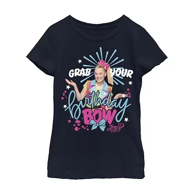Little & Big Kid Girls Crew Neck Short Sleeve Slim Fit JoJo Siwa Graphic T-Shirt