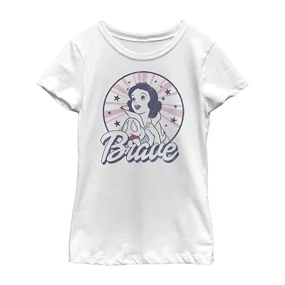 Disney Little & Big Kid Girls Crew Neck Short Sleeve Regular Fit Snow White Graphic T-Shirt