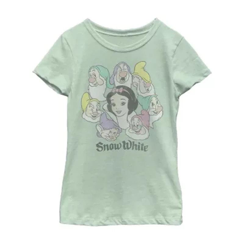 Disney Little & Big Kid Girls Crew Neck Short Sleeve Regular Fit Snow White Graphic T-Shirt