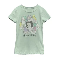 Disney Little & Big Kid Girls Crew Neck Short Sleeve Regular Fit Snow White Graphic T-Shirt