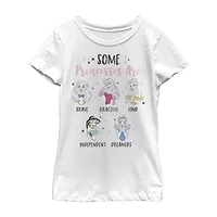 Disney Little & Big Kid Girls Crew Neck Short Sleeve Regular Fit Princess Graphic T-Shirt