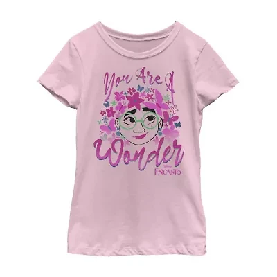Disney Little & Big Kid Girls Crew Neck Short Sleeve Regular Fit Encanto Graphic T-Shirt