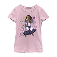 Disney Little & Big Kid Girls Crew Neck Short Sleeve Regular Fit Encanto Graphic T-Shirt