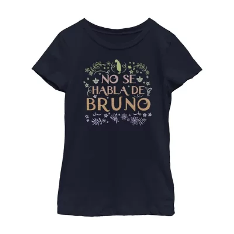 Disney Little & Big Kid Girls Crew Neck Short Sleeve Regular Fit Encanto Graphic T-Shirt
