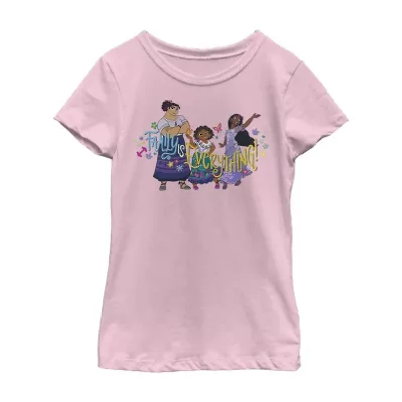 Disney Little & Big Kid Girls Crew Neck Short Sleeve Regular Fit Encanto Graphic T-Shirt
