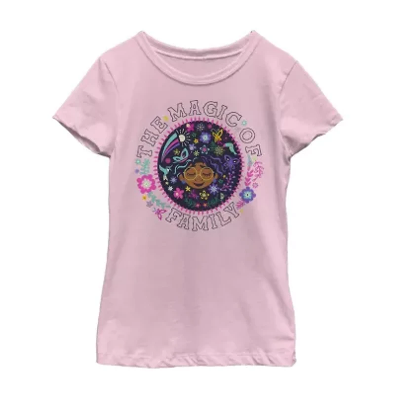 Disney Little & Big Kid Girls Crew Neck Short Sleeve Regular Fit Encanto Graphic T-Shirt