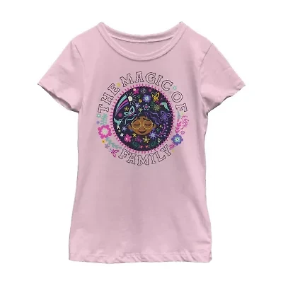 Disney Little & Big Kid Girls Crew Neck Short Sleeve Regular Fit Encanto Graphic T-Shirt