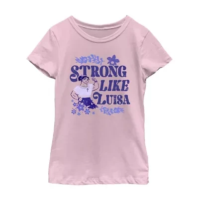 Disney Little & Big Kid Girls Crew Neck Short Sleeve Regular Fit Encanto Graphic T-Shirt