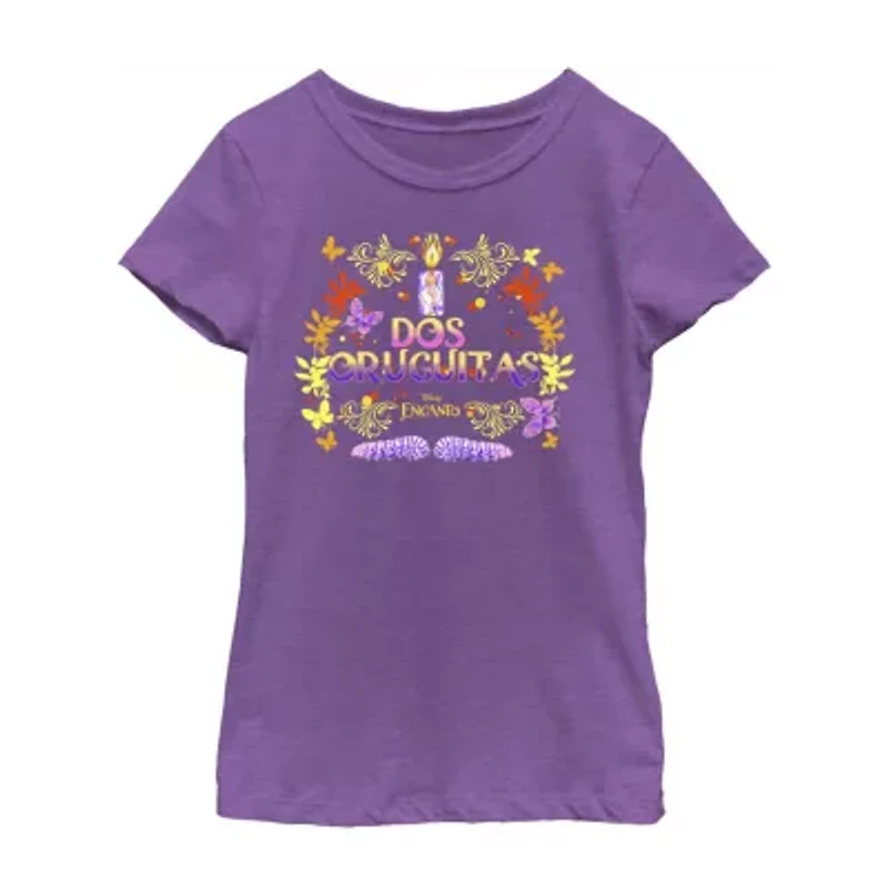 Disney Little & Big Kid Girls Crew Neck Short Sleeve Regular Fit Encanto Graphic T-Shirt