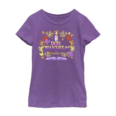 Disney Little & Big Kid Girls Crew Neck Short Sleeve Regular Fit Encanto Graphic T-Shirt