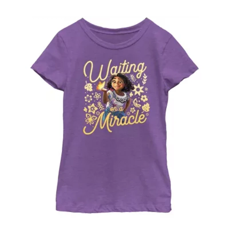 Disney Little & Big Kid Girls Crew Neck Short Sleeve Regular Fit Encanto Graphic T-Shirt