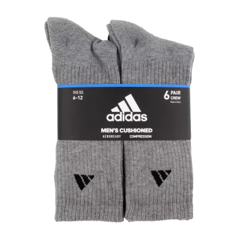 adidas Mens 6 Pair Crew Socks
