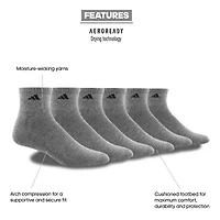 adidas Mens 6 Pair Quarter Ankle Socks