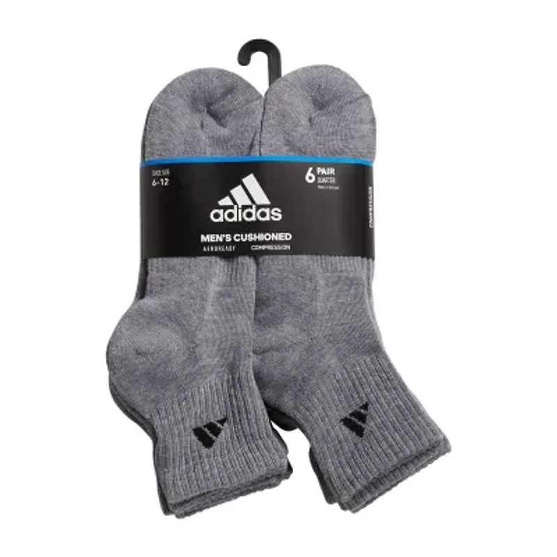 adidas Mens 6 Pair Quarter Ankle Socks