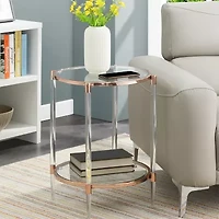 Royal Crest 2 Tier Acrylic Glass End Table