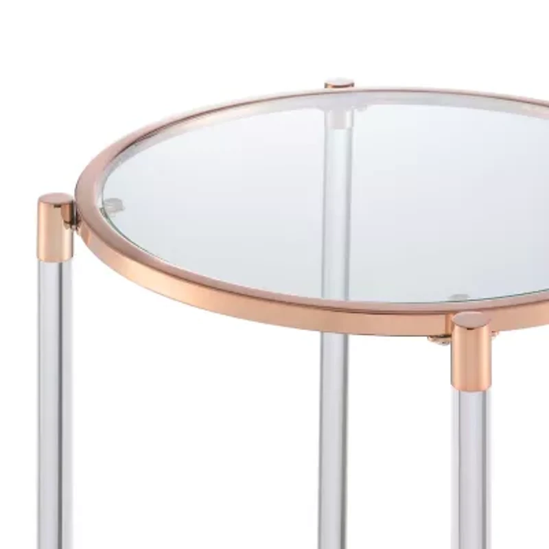 Royal Crest 2 Tier Acrylic Glass End Table