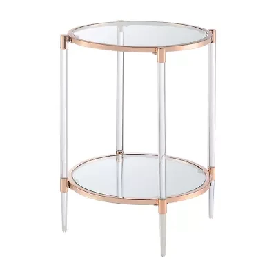Royal Crest 2 Tier Acrylic Glass End Table