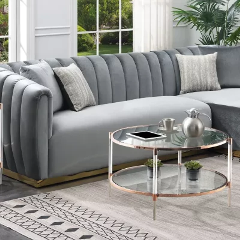 Royal Crest 2 Tier Acrylic Glass End Table