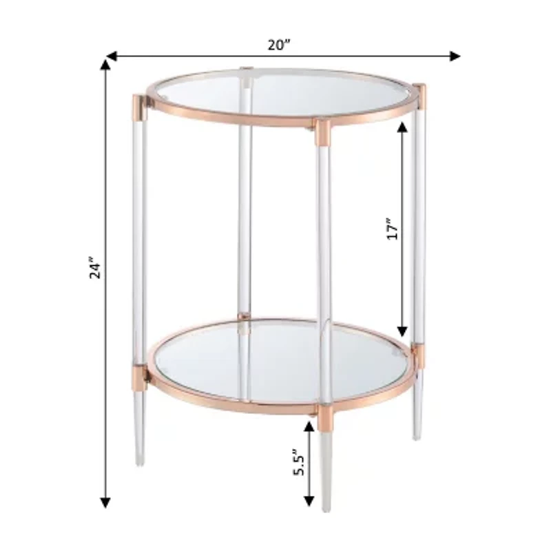 Royal Crest 2 Tier Acrylic Glass End Table
