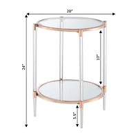 Royal Crest 2 Tier Acrylic Glass End Table