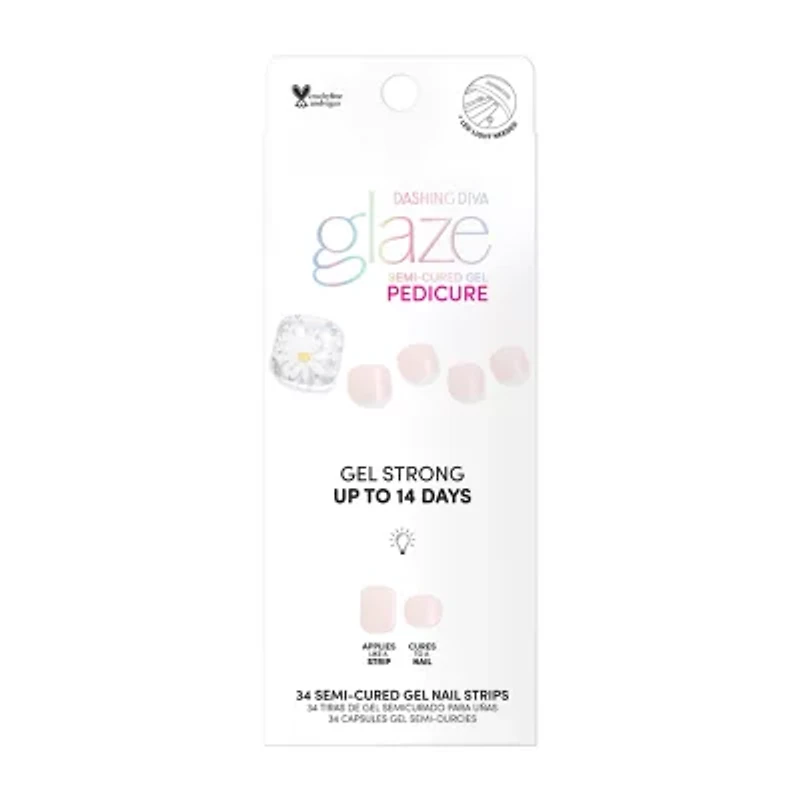 Dashing Diva Glaze Daisy Day Nail Pedi Strips Nail Appliques