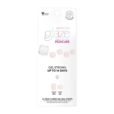 Dashing Diva Glaze Daisy Day Nail Pedi Strips Nail Appliques