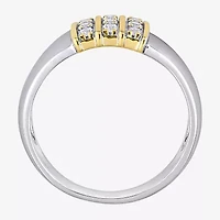 Mens Lab Created White Sapphire 10K Gold Sterling Silver Fashion Ring